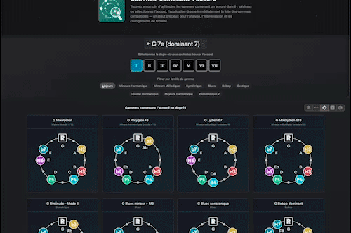 Gammes contenant l’accord - Demo