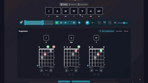 Éditeur de progressions d&rsquo;accords de guitare - Demo