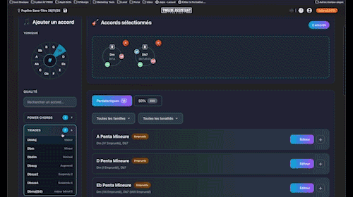 Key to chords search  - Demo