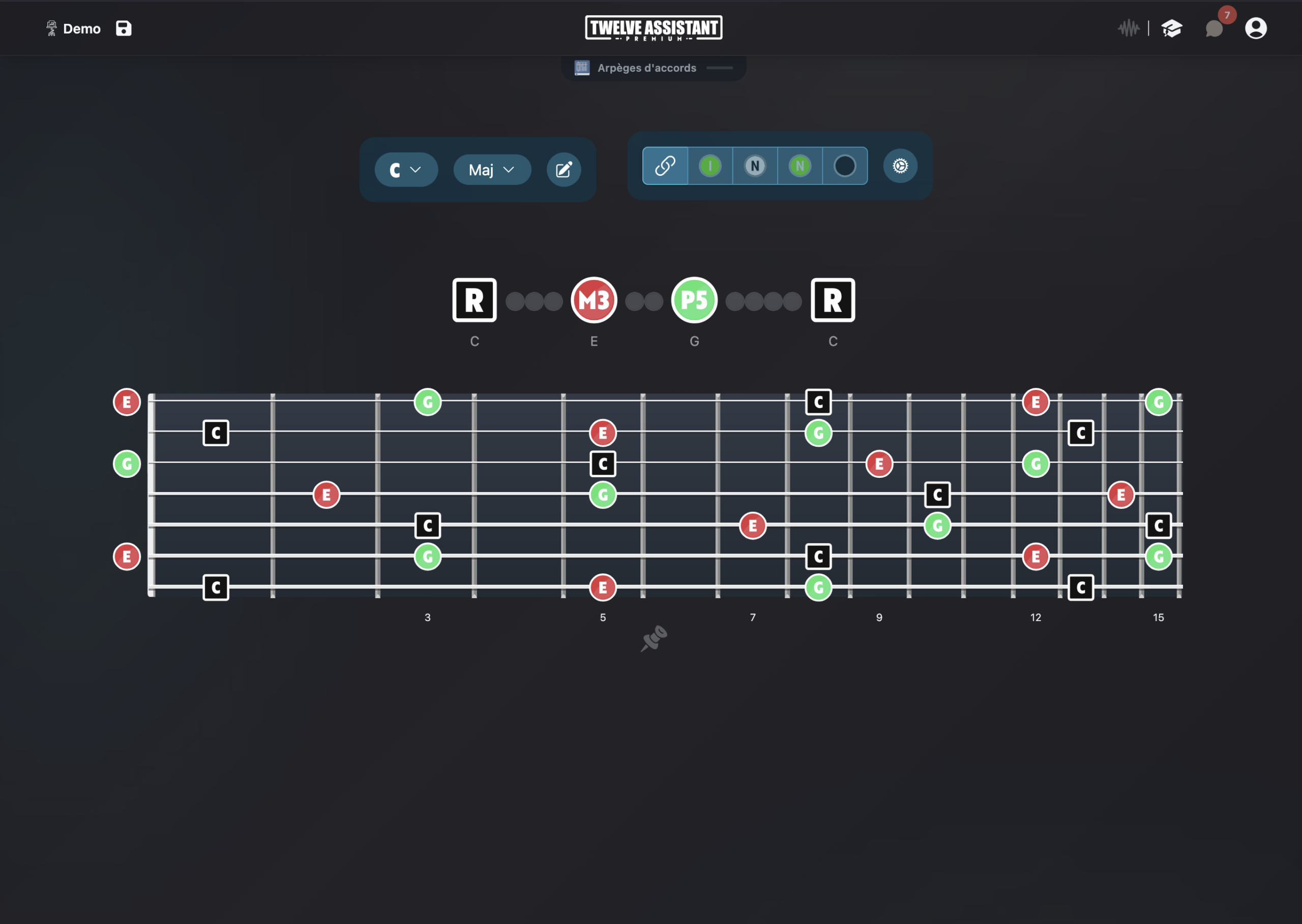 Bibliothèques d’arpèges, d’accords et de gammes pour guitare 7 cordes